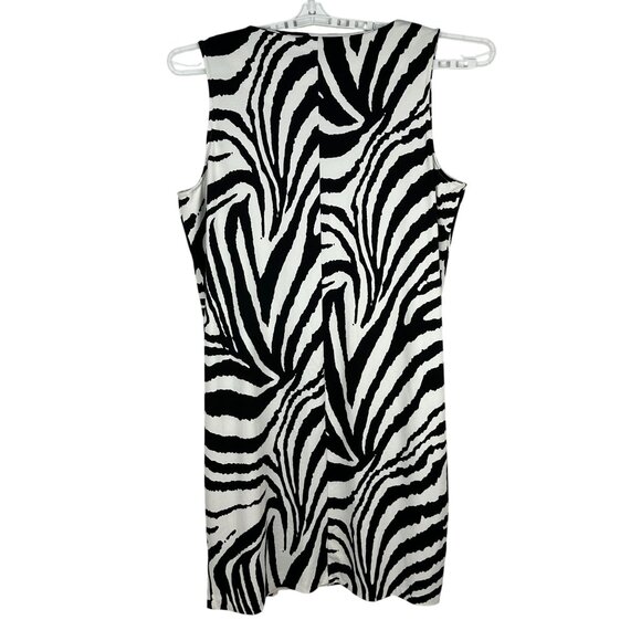 Peter Nygard Zebra Print Sleeveless Dress XL Bold Statement Chic Style - Picture 2 of 4